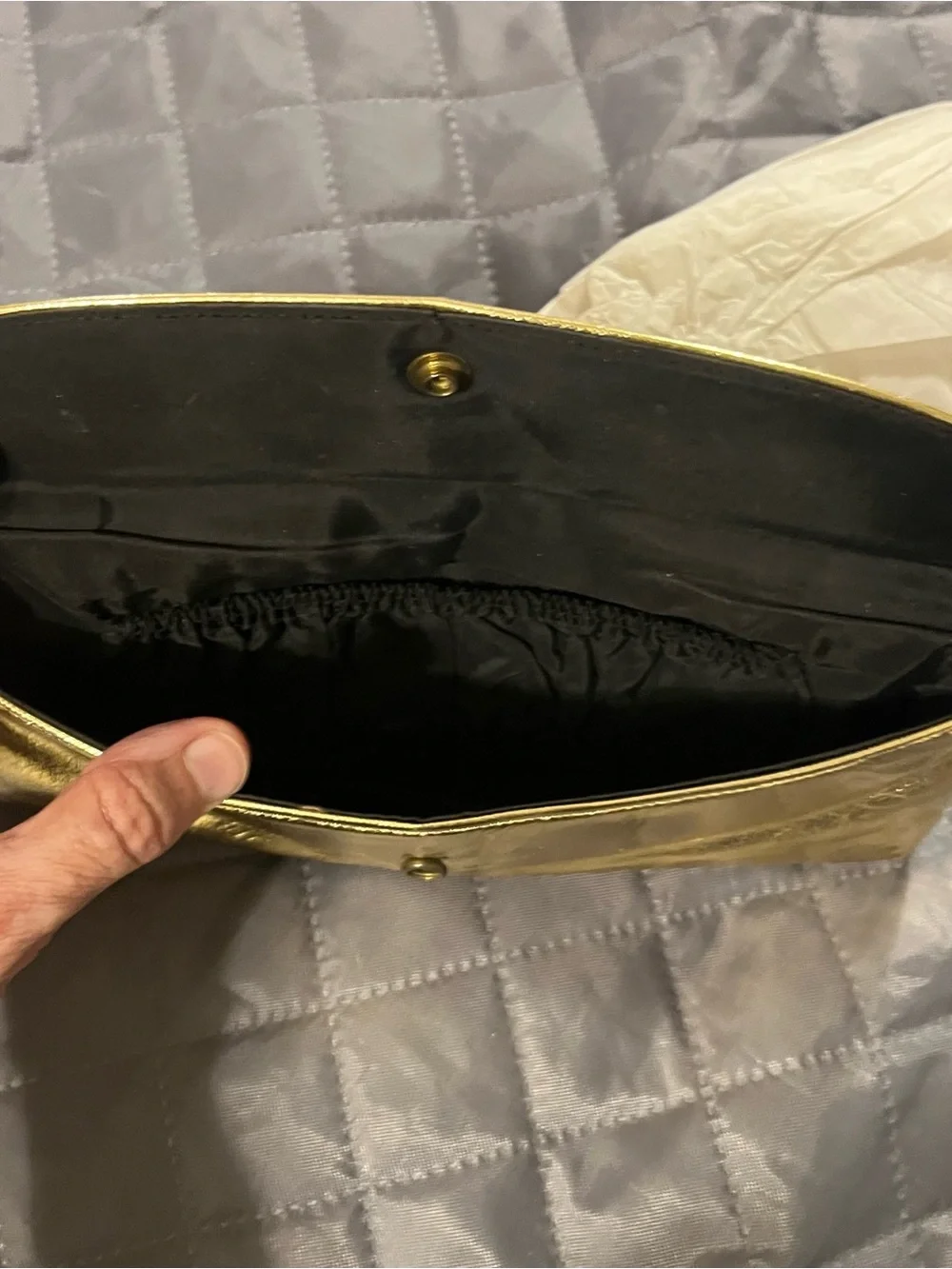 Metallic Gold Envelope Clutch Purse 50s 60s MCM Vintage Dressy Evening Party